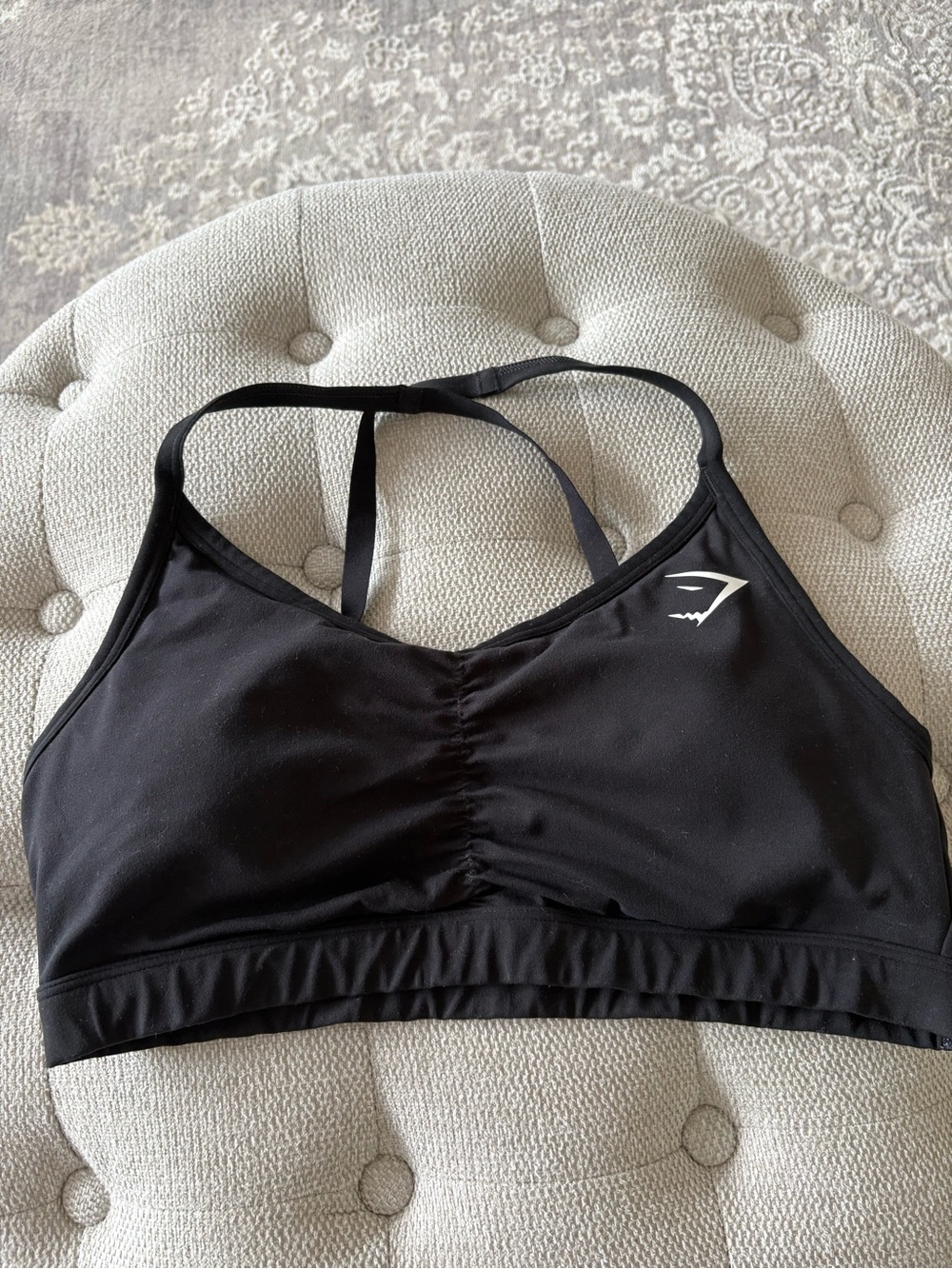 Gymshark Black Racerback Ruched Sports Bra